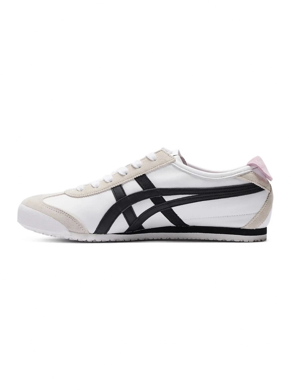 Onitsuka Tiger by Asics White & Black Low-Top Sneakers with Pink Accents. - Picture 6 of 8